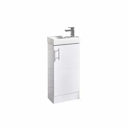 Landa Cloakroom Vanity Floor Mounted Unit & Basin - Gloss White