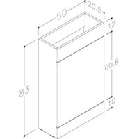 Lavello 1000mm Floor Standing L Shape Pack with Basin Worktop, White Gloss