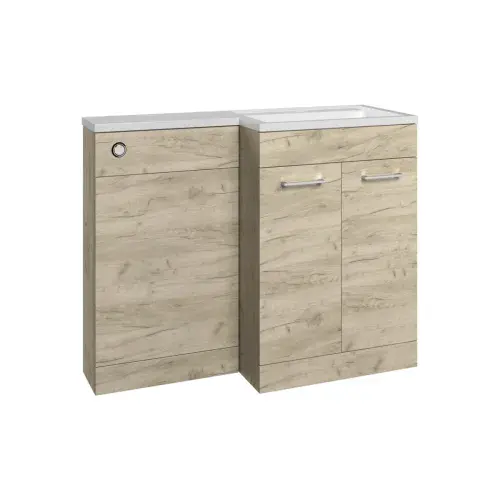 Lavello 1000mm L-Shape Furniture Pack (Right Hand) - Oak | Inc. Cistern & Basin Top