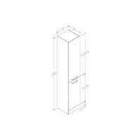 Lavello 350mm Floor Standing 2 Door Tall Unit - Oak