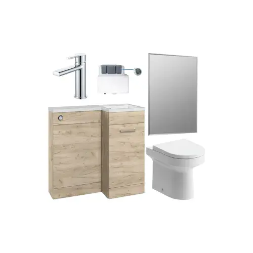 Lavello 900mm Furniture & BTW WC Pack - Oak (RH)