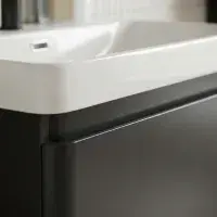 Leo 500mm Wall Hung 1 Drawer Basin Unit & Basin - Matt Black