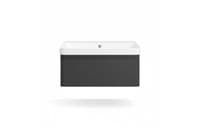 Leo 800mm Wall Hung 1 Drawer Basin Unit & Ceramic Basin - Matt Black
