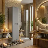 Libras 350mm 2 Door Wall Hung Tall Unit, Matt Grey