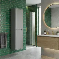 Libras 350mm 2 Door Wall Hung Tall Unit, Matt Grey