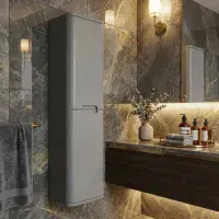 Libras 350mm 2 Door Wall Hung Tall Unit, Matt Grey