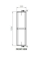 Libras 350mm 2 Door Wall Hung Tall Unit, Matt Grey