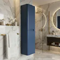 Libras 350mm 2 Door Wall Hung Tall Unit, Matt Indigo