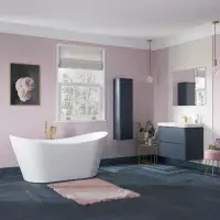 Libras 350mm 2 Door Wall Hung Tall Unit, Matt Indigo