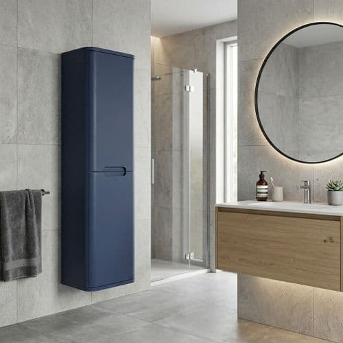 Libras 350mm 2 Door Wall Hung Tall Unit, Matt Indigo