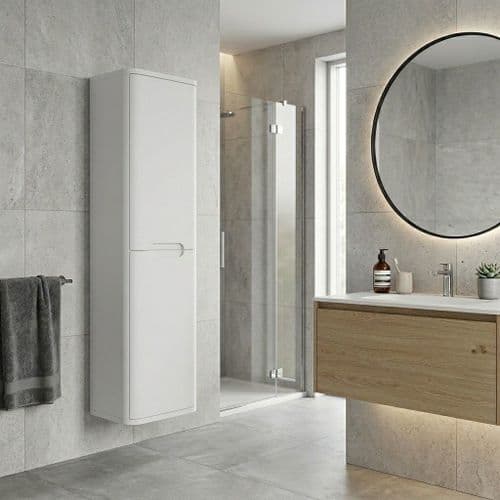 Libras 350mm 2 Door Wall Hung Tall Unit, White Gloss