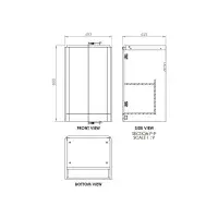 Libras 500mm 2 Door Basin Unit  Matt Grey, Includes Ceramic Basin