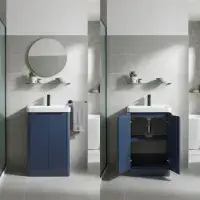 Libras 500mm 2 Door Basin Unit Matt Indigo Includes Ceramic Basin