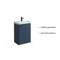 Libras 500mm 2 Door Basin Unit Matt Indigo Includes Ceramic Basin