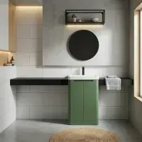 Libras 500mm 2 Door Basin Unit Sage Green - Includes Ceramic Basin