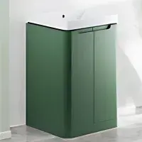 Libras 500mm 2 Door Basin Unit Sage Green - Includes Ceramic Basin