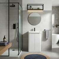 Libras 500mm 2 Door Basin Unit White Gloss, Includes Ceramic Basin