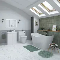 Libras 500mm 2 Door Basin Unit White Gloss, Includes Ceramic Basin