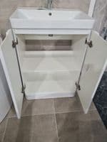 Libras 500mm 2 Door Basin Unit White Gloss, Includes Ceramic Basin