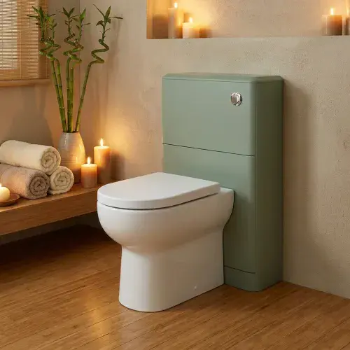 Libras 550mm Floor Standing WC Unit, Matt Sage Green