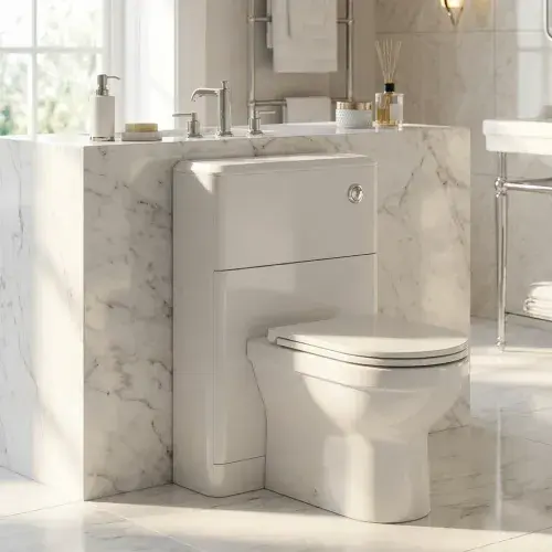 Libras 550mm Floor Standing WC Unit, White Gloss