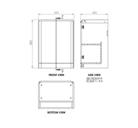 Libras 600mm 2 Door Floor Standing Basin Unit, White Gloss, Includes Ceramic Basin