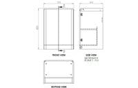 Libras 600mm 2 Door Floor Standing Cloakroom Basin Unit, Matt Grey, Includes Ceramic Basin