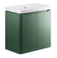 Libras 800 2 Door Floor Standing Basin Unit, Matt Sage Green, Includes Ceramic Basin