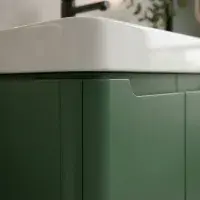 Libras 800 2 Door Floor Standing Basin Unit, Matt Sage Green, Includes Ceramic Basin