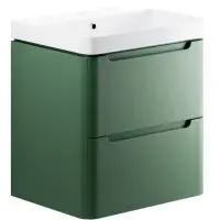 Libras Green & Gold Vanity Bathroom Pack with Super Strength Bath