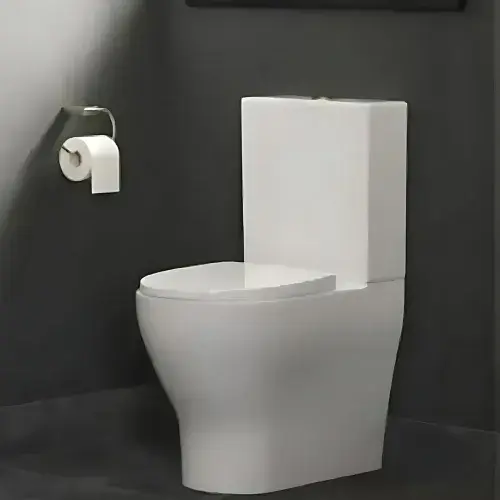 Lile Rimless Short Projection Closed Back Close Coupled Toilet With Cistern Slim Close Seat - White