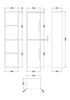 Linear 350mm Wall-Hung Tall Storage Unit - Gloss White | Bathcenter