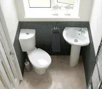 Loire Corner Basin and Pedestal 1 or 2 Tap Holes