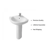 Loire Corner Basin and Pedestal 1 or 2 Tap Holes