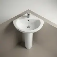 Loire Corner Basin and Pedestal 1 or 2 Tap Holes
