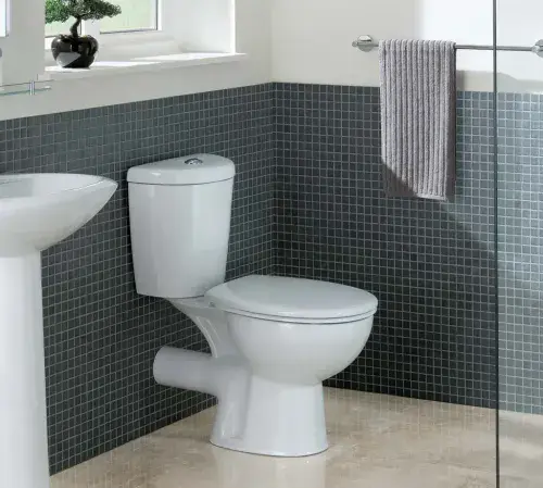 Loire in a box Close Coupled Toilet Bundle with WC Pan, Cistern and Soft Close Toilet Seat - White