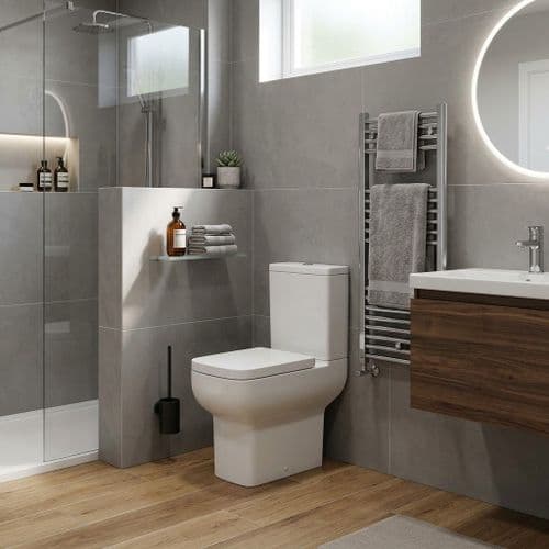 Lucca Open Back Close Coupled Toilet | Soft Close Seat