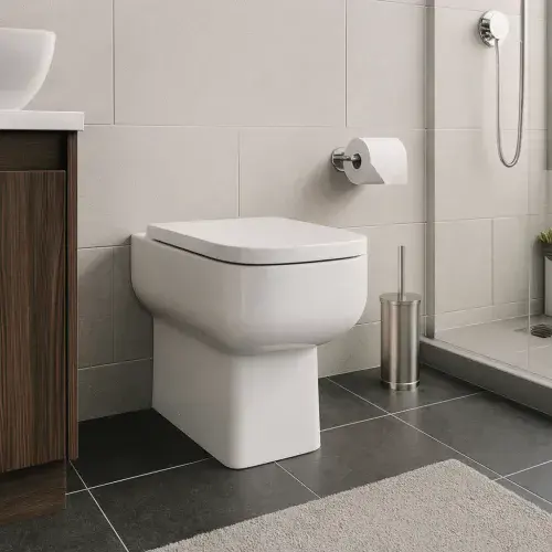 Lucca Short Projection Back to Wall Toilet Pan | Soft Close Seat