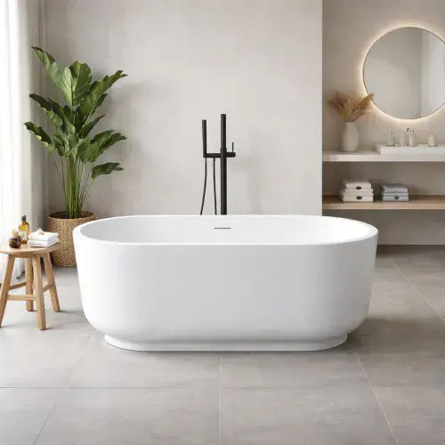 Ludline 1685 x 804mm Matt White Freestanding Bath