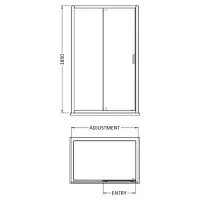 Lustra Brushed Brass 1200mm Sliding Door 6mm Glass (1900mm)