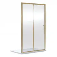 Lustra Brushed Brass 1200mm Sliding Door 6mm Glass (1900mm)