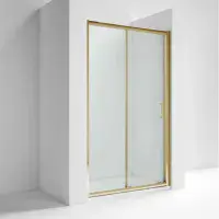 Lustra Brushed Brass 1200mm Sliding Door 6mm Glass (1900mm)
