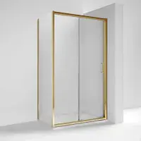 Lustra Brushed Brass 1200mm Sliding Door 6mm Glass (1900mm)