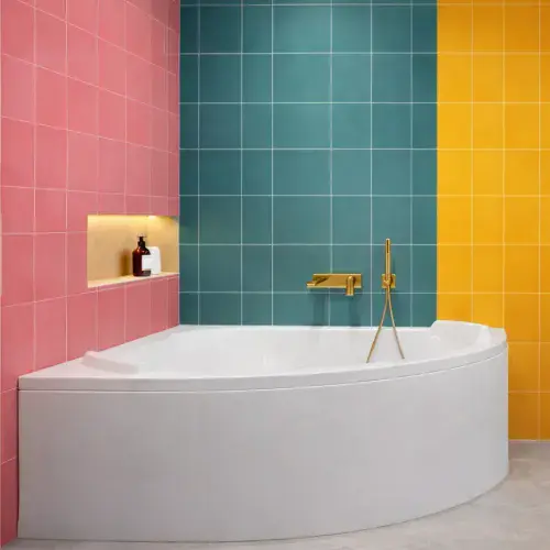 Luxe 1400 x 1400mm Corner Bath with Built In Headrests