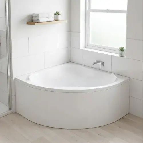 Luxe 1400 x 1400mm Corner Bath with Twin Built In Headrests | Lifetime Guarantee