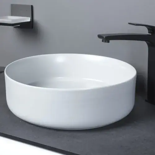 Luxore 355mm Ceramic Washbowl and Waste, Matt White