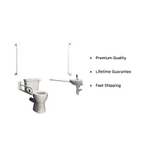 Luxury Doc M Pack with Stainless Steel - Blue - Grey or White Grab Rails - Lever Cistern