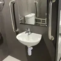 Luxury Doc M Pack with Stainless Steel - Blue - Grey or White Grab Rails - Lever Cistern