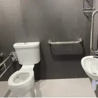 Luxury Doc M Pack with Stainless Steel Rails and Push Button Flush Cistern – Close Coupled Toilet Set