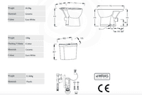 Luxury Doc M Pack with Stainless Steel Rails and Push Button Flush Cistern – Close Coupled Toilet Set